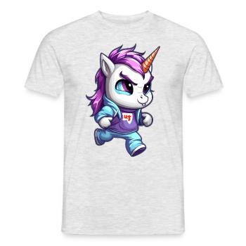 Grim Unicorn Design - Mystical Magic - T-shirt homme - gris chiné - Devant - AI Model Male 178 dark (178cm)
