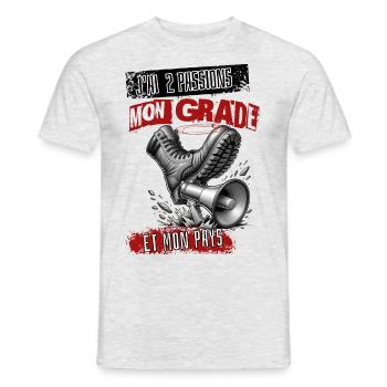 Grade et Pays" pour les Passionnés - T-shirt homme - gris chiné - Devant - AI Model Male 178 dark (178cm)