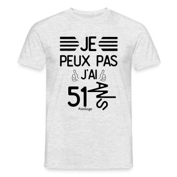 Je Peux Pas J Ai 51 Ans cadeau d anniversaire - T-shirt homme - gris chiné - Devant - AI Model Male 178 dark (178cm)