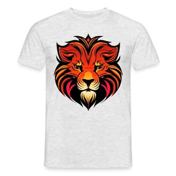 Tête de lion puissante colorée - T-shirt homme - gris chiné - Devant - AI Model Male 178 dark (178cm)