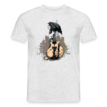 broken guitar - Men's T-Shirt - heather grey - Front - AI Model Male 178 dark (178cm)