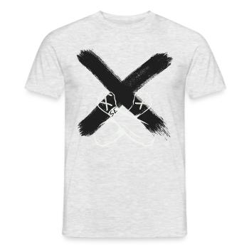 Straight Edge Punk Shirt vegan, no drugs - Men's T-Shirt - heather grey - Front - AI Model Male 178 dark (178cm)
