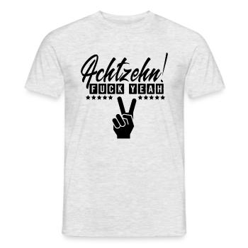 18 Fck ouais! Cadeau cool pour le 18e anniversaire - T-shirt homme - gris chiné - Devant - AI Model Male 178 dark (178cm)