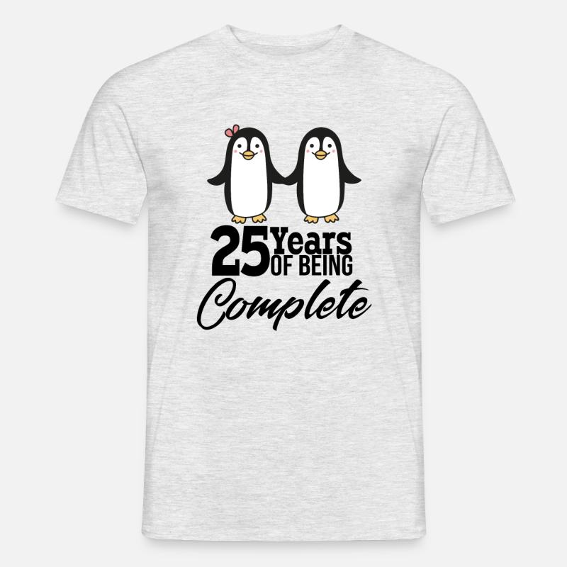 25 anni completi! Matrimonio d'argento - T-shirt uomo - grigio melange