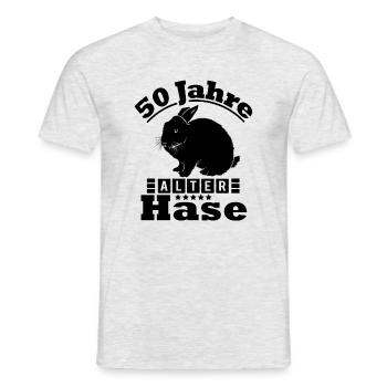 50 Jahre! Du alter Hase - Männer T-Shirt - Grau meliert - Vorne - AI Model Male 178 dark (178cm)