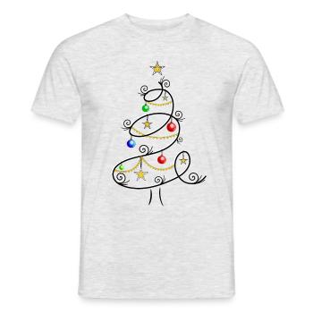 Sapin arbre de noël arbre de noël noël - T-shirt homme - gris chiné - Devant - AI Model Male 178 dark (178cm)