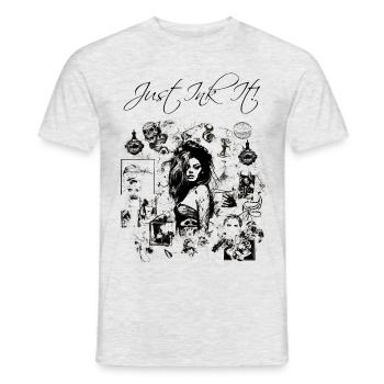 Einfach einfärben! - Männer T-Shirt - Grau meliert - Vorne - AI Model Male 178 dark (178cm)