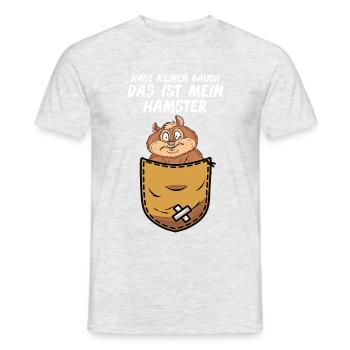 Hamster in der Bauchtasche - Männer T-Shirt - Grau meliert - Vorne - AI Model Male 178 dark (178cm)