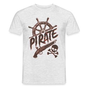 Pirate - Männer T-Shirt - Grau meliert - Vorne - AI Model Male 178 dark (178cm)