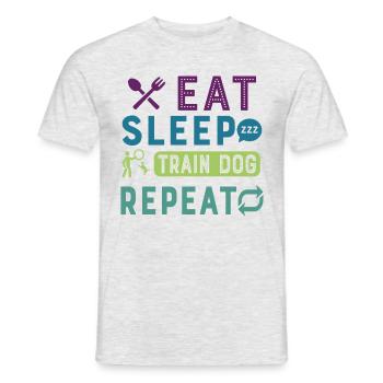 Eat Sleep Dog Trainer Repeat Funny Dog Trainer - Männer T-Shirt - Grau meliert - Vorne - AI Model Male 178 dark (178cm)