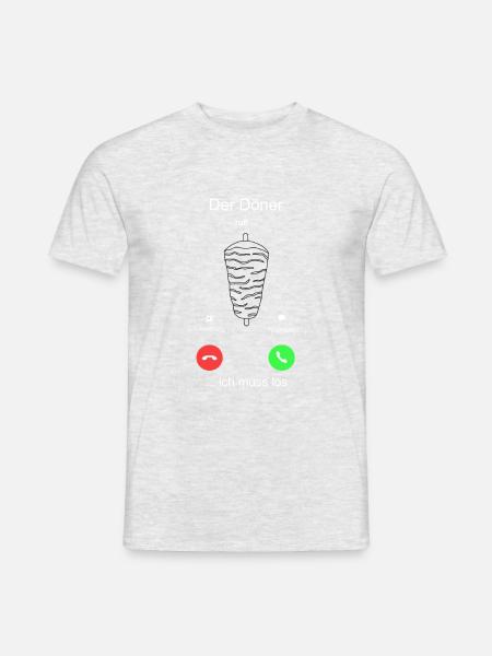Der Döner ruft ich muss los. - Männer T-Shirt - Grau meliert