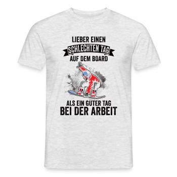 Snowboard Wintersport Snowboarder Lustige Sprüche - Männer T-Shirt - Grau meliert - Vorne - AI Model Male 178 dark (178cm)
