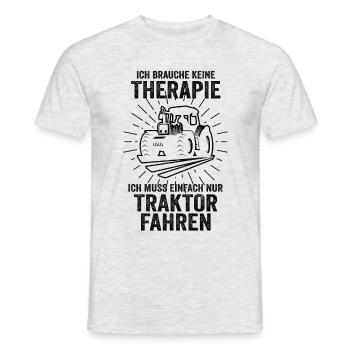 Traktor Therapie Trecker Landtechnik Bauer Geschen - Männer T-Shirt - Grau meliert - Vorne - AI Model Male 178 dark (178cm)
