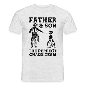 Dirt Bike Vater und Sohn Motocross Biker Vatertag - Männer T-Shirt - Grau meliert - Vorne - AI Model Male 178 dark (178cm)