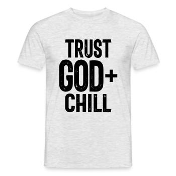 Faites confiance à Dieu + Chill t-shirt | chrétien - T-shirt homme - gris chiné - Devant - AI Model Male 178 dark (178cm)