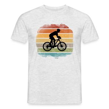 Vélo vintage - T-shirt homme - gris chiné - Devant - AI Model Male 178 dark (178cm)
