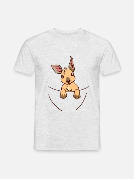 Känguru Schwangerschaft Baby Schwanger Geburt Wild - Männer T-Shirt - Grau meliert
