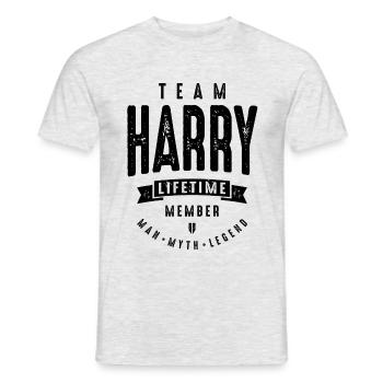 Team Harry Lifetime Member Funny Personalized - Men's T-Shirt - heather grey - Front - AI Model Male 178 dark (178cm)