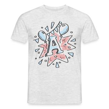 Buchstabe A Partei - Männer T-Shirt - Grau meliert - Vorne - AI Model Male 178 dark (178cm)