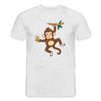 Singe à la banane - T-shirt homme - gris chiné - Devant - AI Model Male 178 dark (178cm)