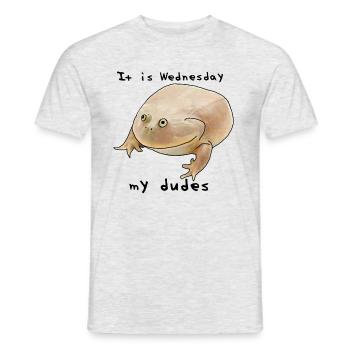 It is Wednesday my dudes - meme - Men's T-Shirt - heather grey - Front - AI Model Male 178 dark (178cm)