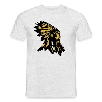 Indianer Kopf Native USA - Männer T-Shirt - Grau meliert - Vorne - AI Model Male 178 dark (178cm)