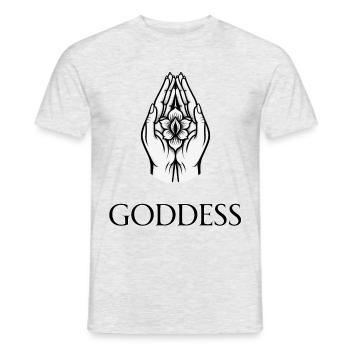 GÖTTIN (Untertitel) #07 - Männer T-Shirt - Grau meliert - Vorne - AI Model Male 178 dark (178cm)