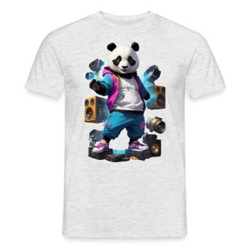 Breakdance Panda - Men's T-Shirt - heather grey - Front - AI Model Male 178 dark (178cm)