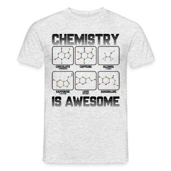 Chemistry Caffeine Alcohol Love Molecule Gift - Men's T-Shirt - heather grey - Front - AI Model Male 178 dark (178cm)