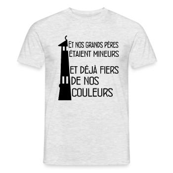 Mineurs Lensois - T-shirt homme - gris chiné - Devant - AI Model Male 178 dark (178cm)