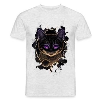 Cat Torn Cloth - Sweet Gothic - Men's T-Shirt - heather grey - Front - AI Model Male 178 dark (178cm)