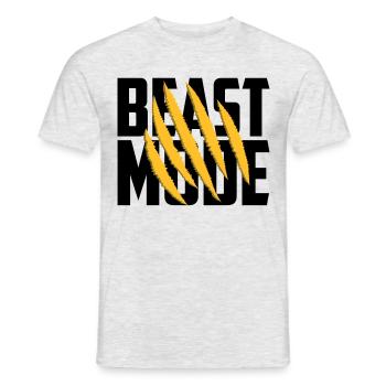Les couleurs peuvent être modifiées | Mode Bête - T-shirt homme - gris chiné - Devant - AI Model Male 178 dark (178cm)