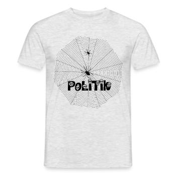 Politik spinnen - Spinne - Doppeldeutig - Männer T-Shirt - Grau meliert - Vorne - AI Model Male 178 dark (178cm)