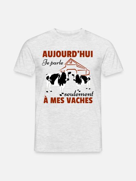 Vache Shirt • Mes vaches • Vache Cadeau - T-shirt homme - gris chiné
