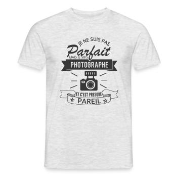 Je suis Photographe parfait Photographier cadeau - T-shirt homme - gris chiné - Devant - AI Model Male 178 dark (178cm)