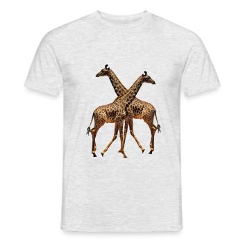 Girafe - Afrique - Kenya - Safari - T-shirt homme - gris chiné - Devant - AI Model Male 178 dark (178cm)
