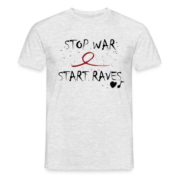 Stop War Start Rave: l'idée d'un amoureux des cadeaux - T-shirt homme - gris chiné - Devant - AI Model Male 178 dark (178cm)
