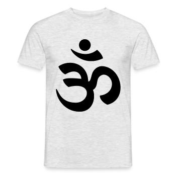 Om - Männer T-Shirt - Grau meliert - Vorne - AI Model Male 178 dark (178cm)