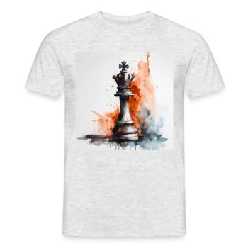 Kunstvoller Schachkönig - Männer T-Shirt - Grau meliert - Vorne - AI Model Male 178 dark (178cm)