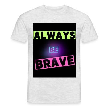 Sei mutig - Männer T-Shirt - Grau meliert - Vorne - AI Model Male 178 dark (178cm)