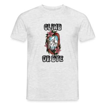 CLIMB OR BYE - Passion escalade & montagnes - T-shirt homme - gris chiné - Devant - AI Model Male 178 dark (178cm)