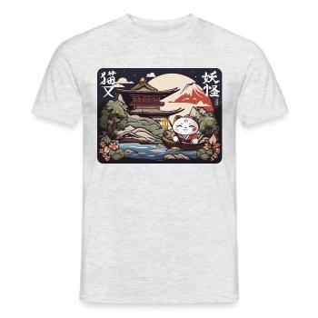 Voyage Neko - T-shirt homme - gris chiné - Devant - AI Model Male 178 dark (178cm)
