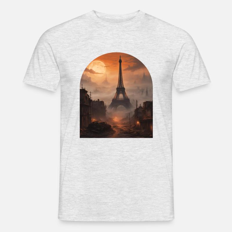 Der Eiffelturm - Männer T-Shirt - Grau meliert