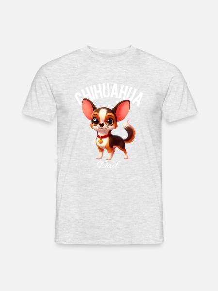 Chihuahua Vater - Männer T-Shirt - Grau meliert