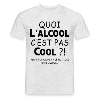 Alcool pas Cool Humour Apéro - T-shirt homme - gris chiné - Devant - AI Model Male 178 dark (178cm)