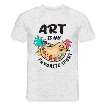 L’art est mon sport préféré - T-shirt homme - gris chiné - Devant - AI Model Male 178 dark (178cm)