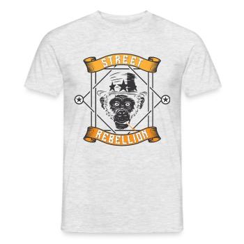 Sraßenrebell - Men's T-Shirt - heather grey - Front - AI Model Male 178 dark (178cm)