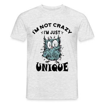 I'm not crazy I'm just unique, Mad bird - Men's T-Shirt - heather grey - Front - AI Model Male 178 dark (178cm)