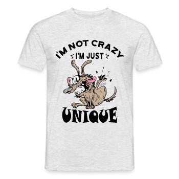 Ich bin nicht verrückt, ich bin nur einzigartig - Männer T-Shirt - Grau meliert - Vorne - AI Model Male 178 dark (178cm)