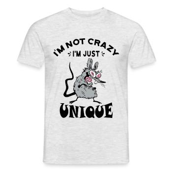 I'm not crazy I'm just unique, Weird Mouse - Männer T-Shirt - Grau meliert - Vorne - AI Model Male 178 dark (178cm)